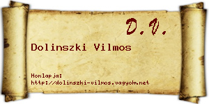 Dolinszki Vilmos névjegykártya